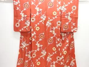 大正ロマン　枝梅に菊模様着物